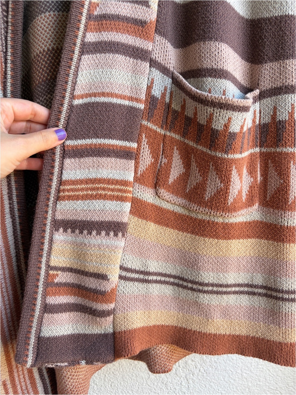 Lovestitch Boho Southwestern Cotton Shawl Cardigan Small - Picture 6 of 6